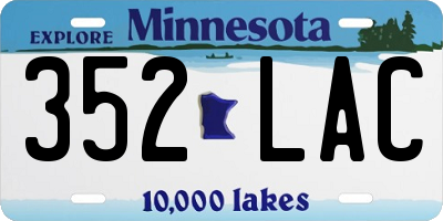 MN license plate 352LAC