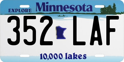 MN license plate 352LAF