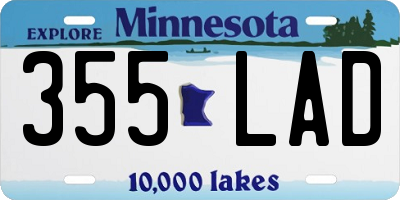 MN license plate 355LAD