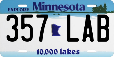 MN license plate 357LAB
