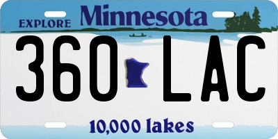 MN license plate 360LAC