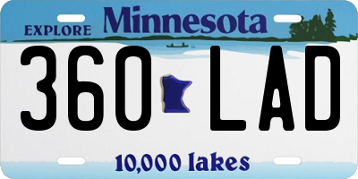 MN license plate 360LAD
