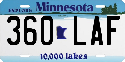MN license plate 360LAF