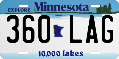 MN license plate 360LAG