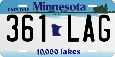 MN license plate 361LAG