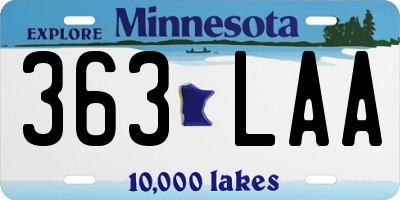 MN license plate 363LAA