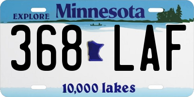 MN license plate 368LAF