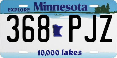MN license plate 368PJZ