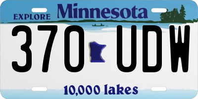 MN license plate 370UDW