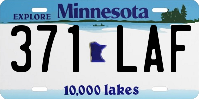 MN license plate 371LAF