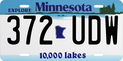MN license plate 372UDW