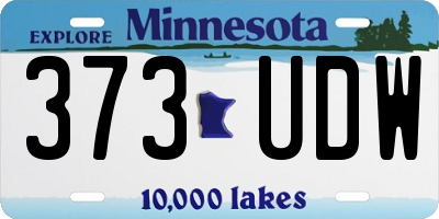 MN license plate 373UDW
