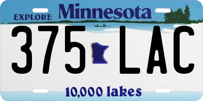 MN license plate 375LAC