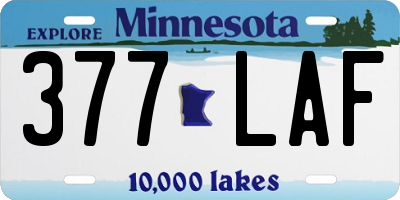 MN license plate 377LAF