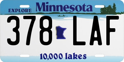MN license plate 378LAF