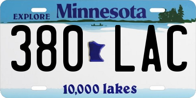 MN license plate 380LAC