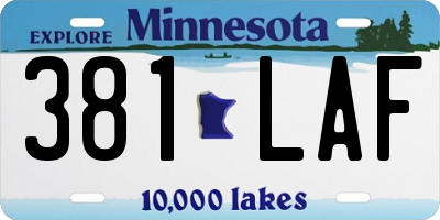 MN license plate 381LAF