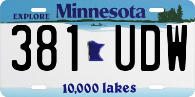 MN license plate 381UDW