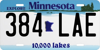 MN license plate 384LAE