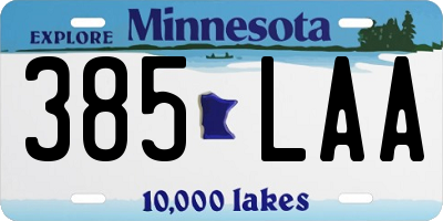 MN license plate 385LAA