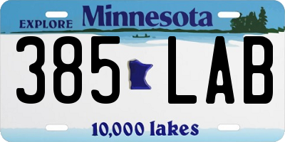 MN license plate 385LAB