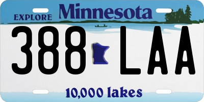 MN license plate 388LAA