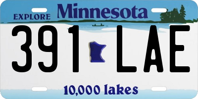MN license plate 391LAE