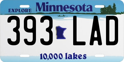 MN license plate 393LAD