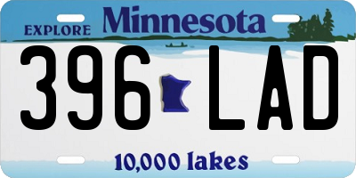 MN license plate 396LAD