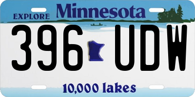 MN license plate 396UDW