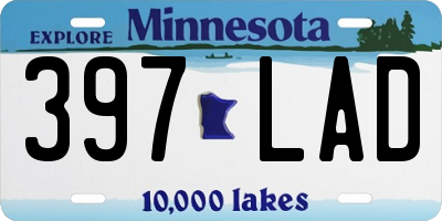 MN license plate 397LAD