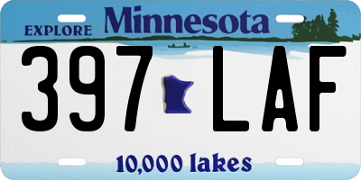MN license plate 397LAF