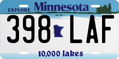 MN license plate 398LAF