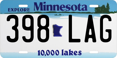 MN license plate 398LAG
