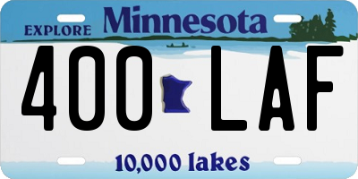 MN license plate 400LAF