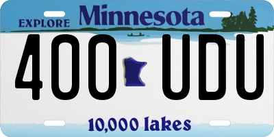 MN license plate 400UDU