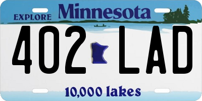 MN license plate 402LAD