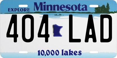 MN license plate 404LAD