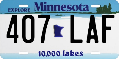 MN license plate 407LAF