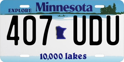 MN license plate 407UDU