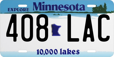 MN license plate 408LAC