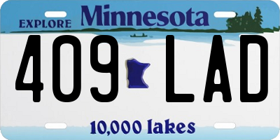 MN license plate 409LAD