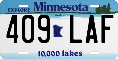MN license plate 409LAF