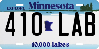MN license plate 410LAB