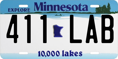 MN license plate 411LAB