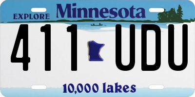 MN license plate 411UDU
