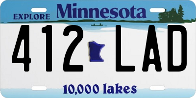 MN license plate 412LAD