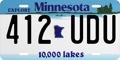 MN license plate 412UDU