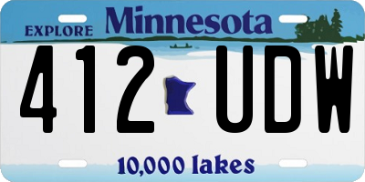 MN license plate 412UDW