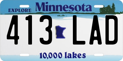 MN license plate 413LAD